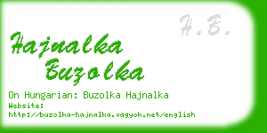 hajnalka buzolka business card